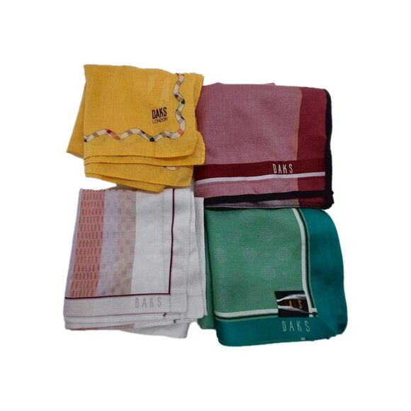 Daks Handkerchief Pocket Square  Set Of 4 Multi-colored - Picture 1 of 9